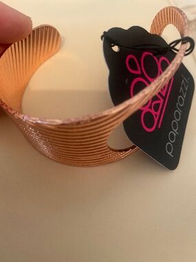 Paparazzi deco festival rose gold tone cuff